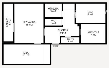 NEWDAY | NA PREDAJ | zrekonštruovaný 3-izbový byt s lodžiou s výhľadom na centrum Trenčína | Hviezdoslavova | 62,5 m²